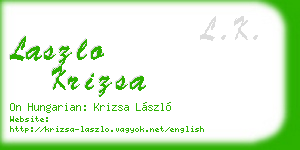 laszlo krizsa business card